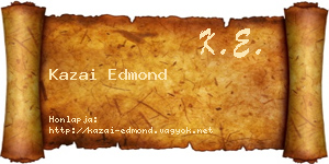 Kazai Edmond névjegykártya